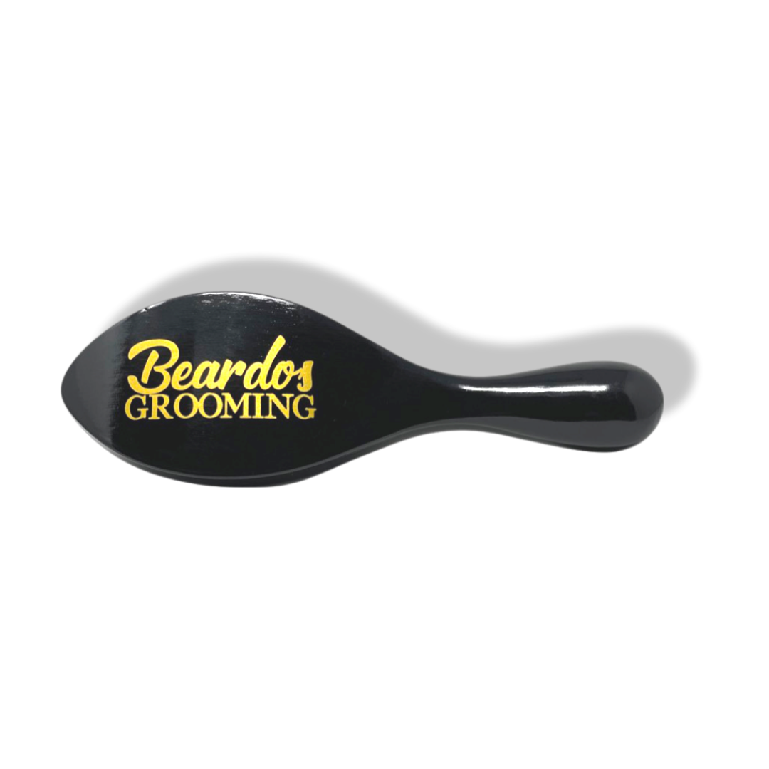 Black 360 Wave Brush - Medium Soft - Durable Wooden Handle