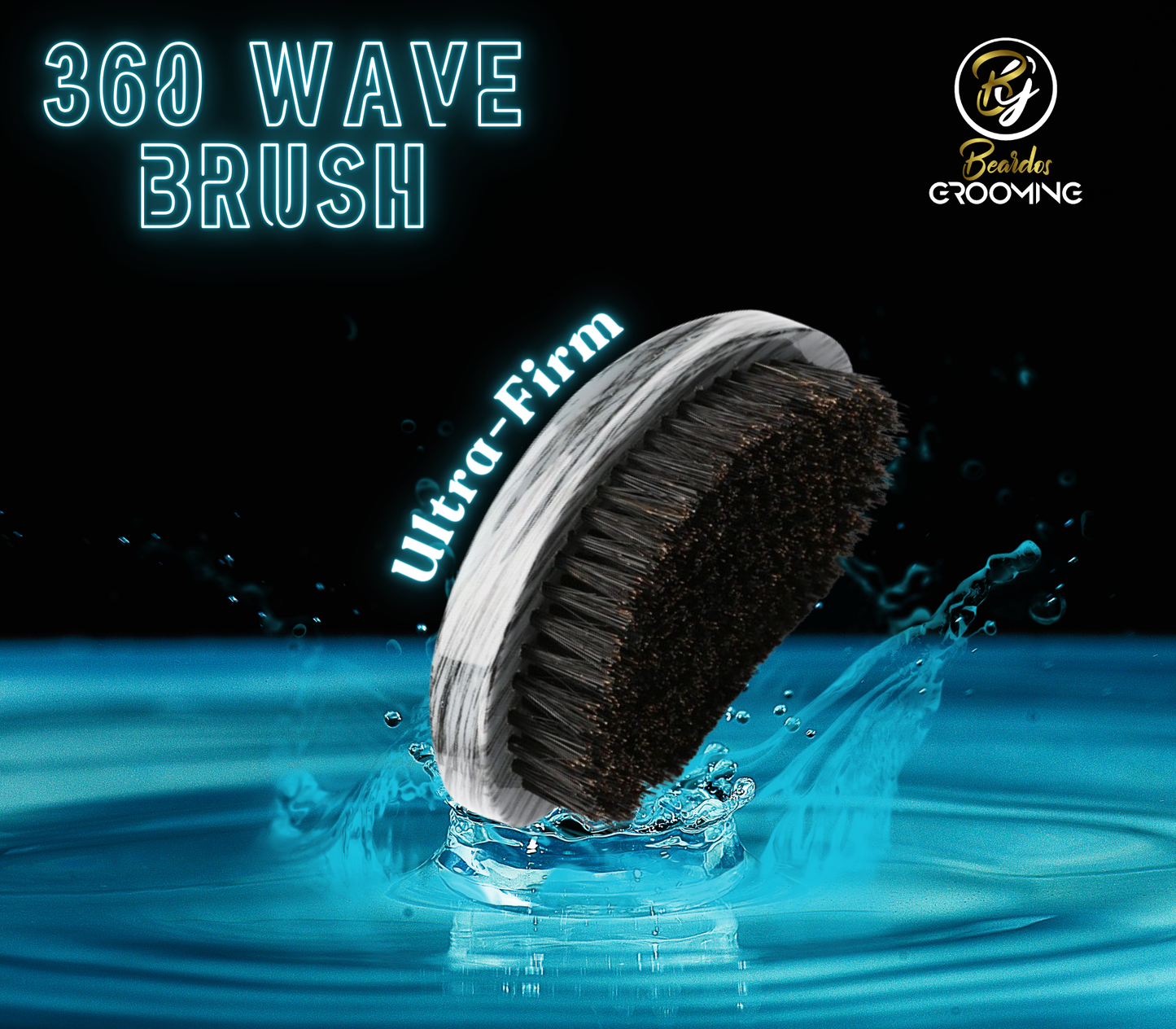 Ultra-Firm - 360 Palm Curve Wave Brush - Black Oak