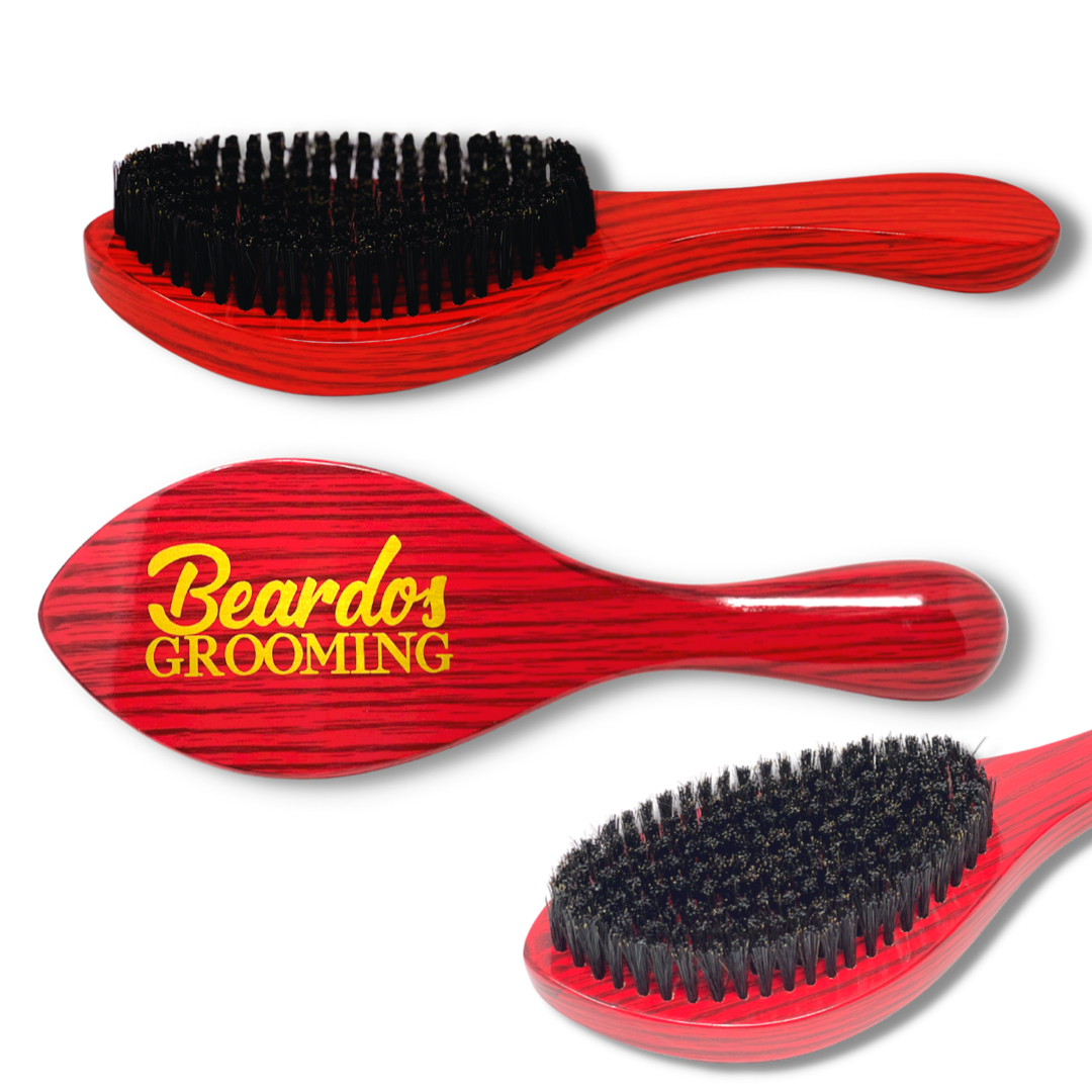 Beardos Grooming Signature Medium 360 Wave Brush- Red - Truth